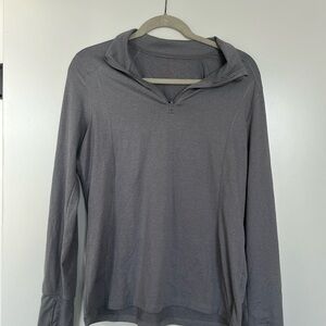 Danskin Gray Collared Workout Pullover Size M • Long‎ Sleeve • Activewear